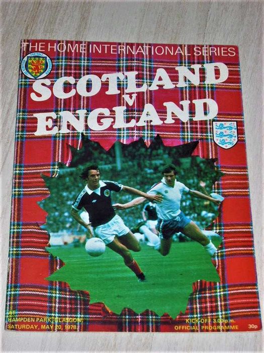 Оригинални футболни програми на Шотландия срещу Англия от 1978 до 1989