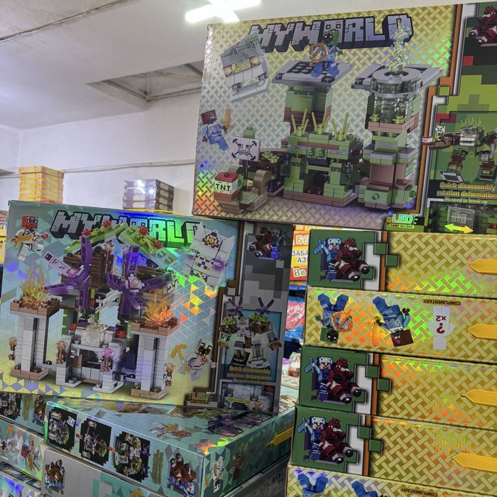 Minecraft трансформър LED СВЕТЕЩ конструктор Майнкрафт 492 части