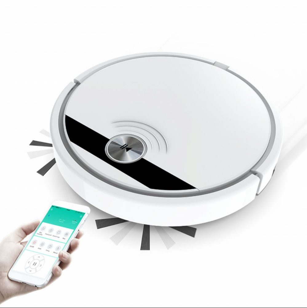 Робот за почистване с моп две четки и приложение за телефон с wifi