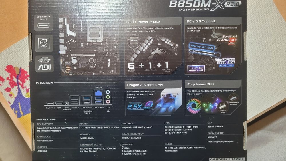 Placa de bază Asrock B850M-X R2.0 AM5 , DDR5, Pcie 5.0