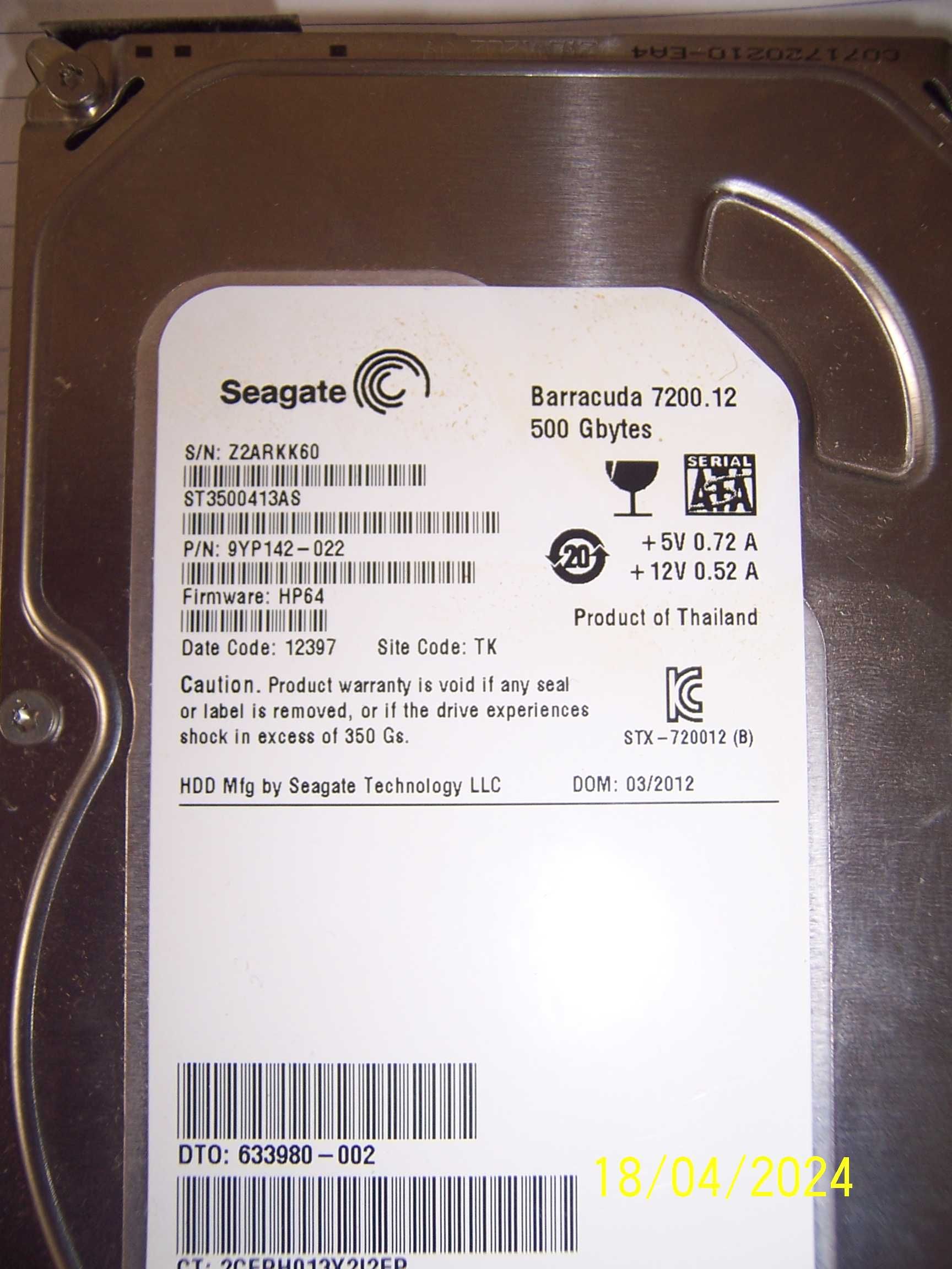 hdd pc seagate sata 500 gb