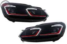 Faruri LED VW Golf 6 VI (2008-2013) Facelift G7.5 GTI Design Rosu Semnalizare Secv- livrare gratuita