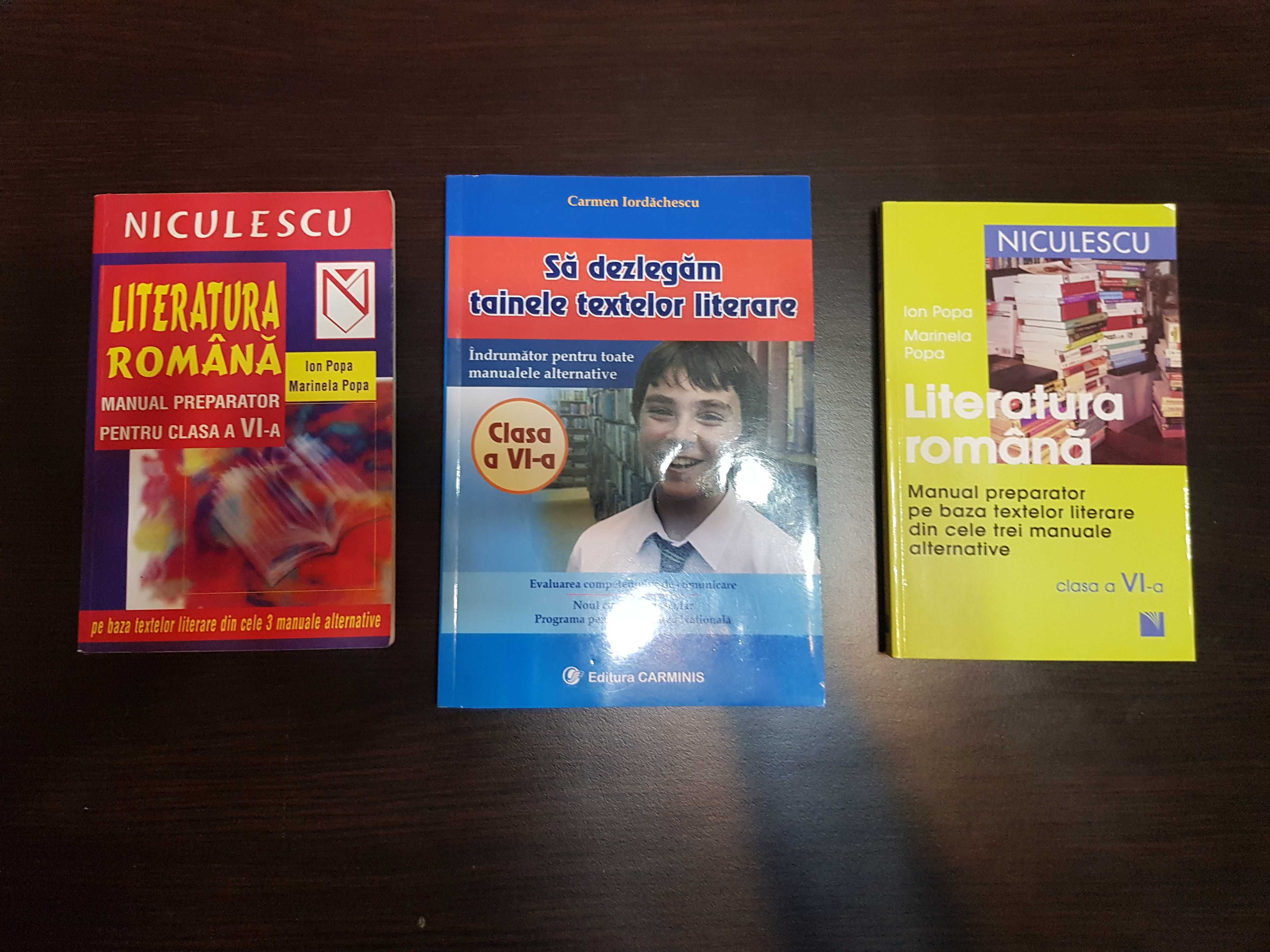 set 3 cărți manuale preparatoare literatură-clasa a VI-a