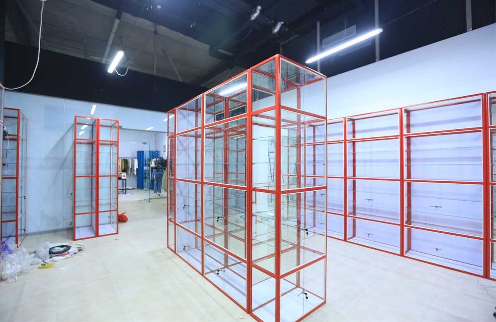 Прилавок витрина стеклянная из профиля, оборудование для магазина tavp