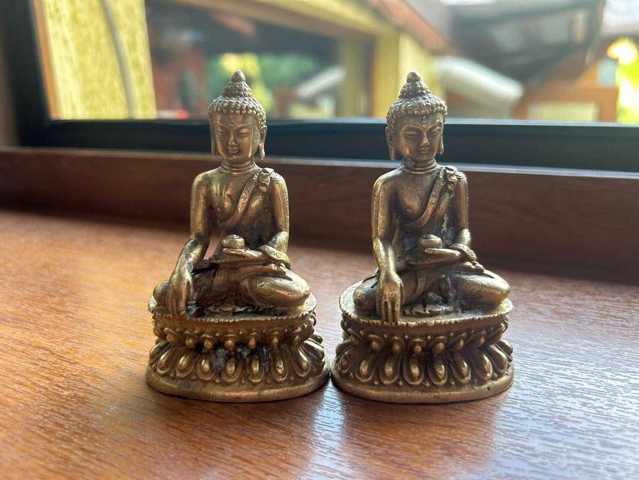Set două decorațiuni cu Buddha Sakyamuni/bronz masiv/9cm×5,5cm.