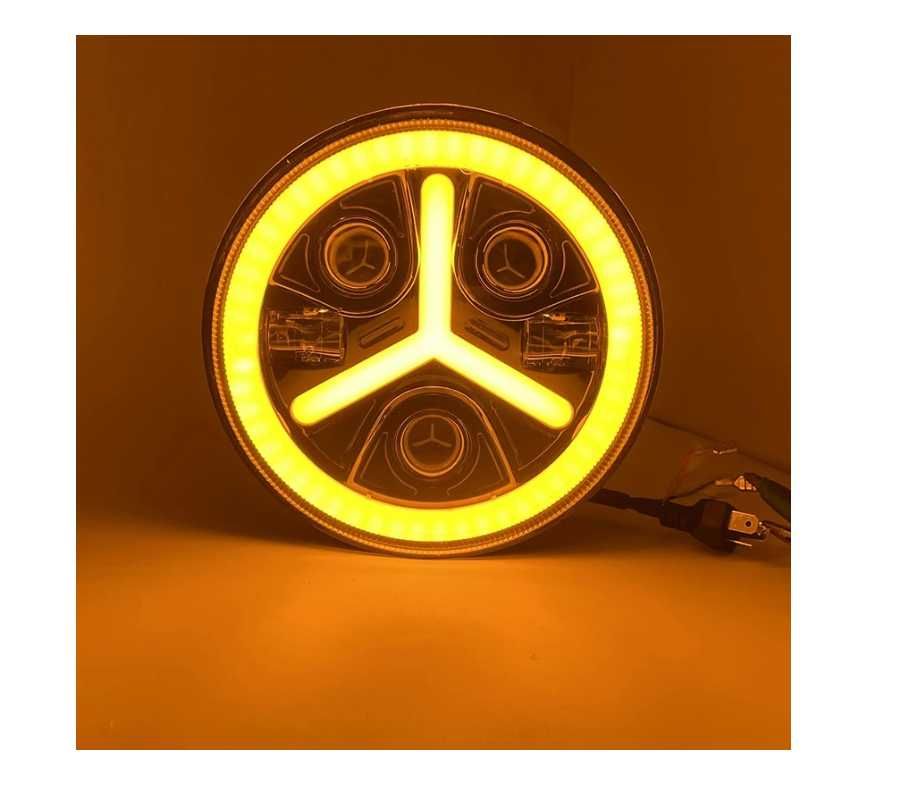 LED фар лампа халоген 12V-24V, 7 инча, 18см