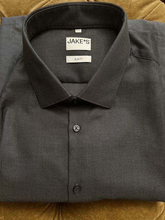 Camasa gri de barbati XL, slim fit, bumbac ( like Massimo Dutti)