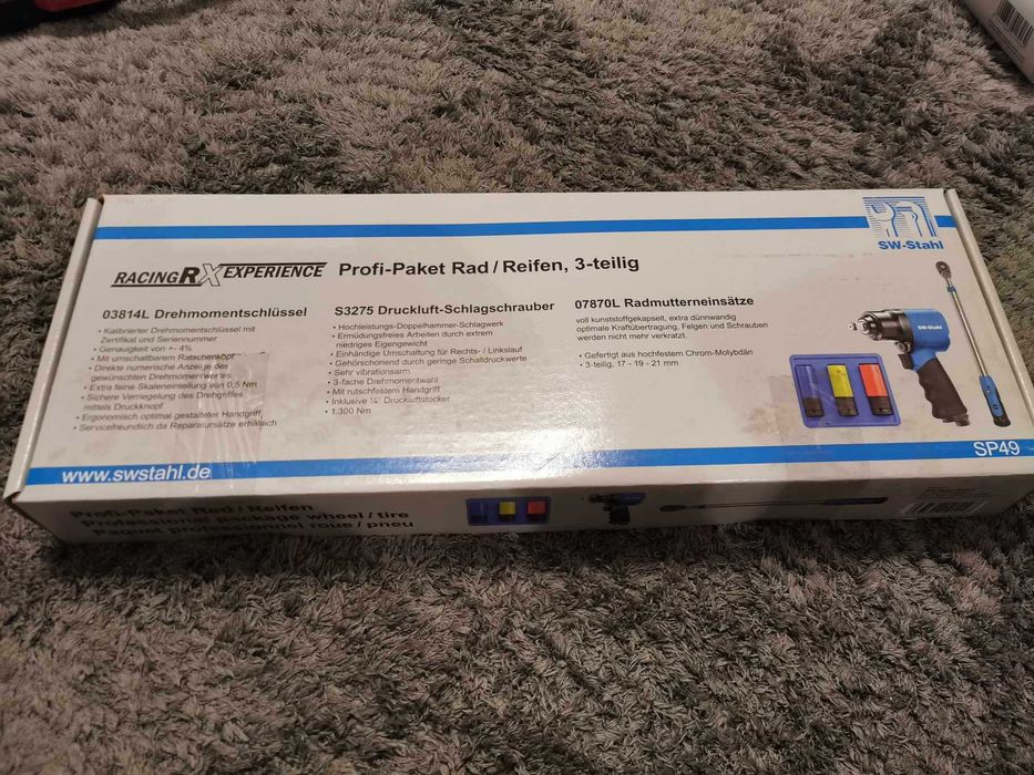 Set STAHL Germania NOU cheie dinamometrica + cheie impact + 3 piulite