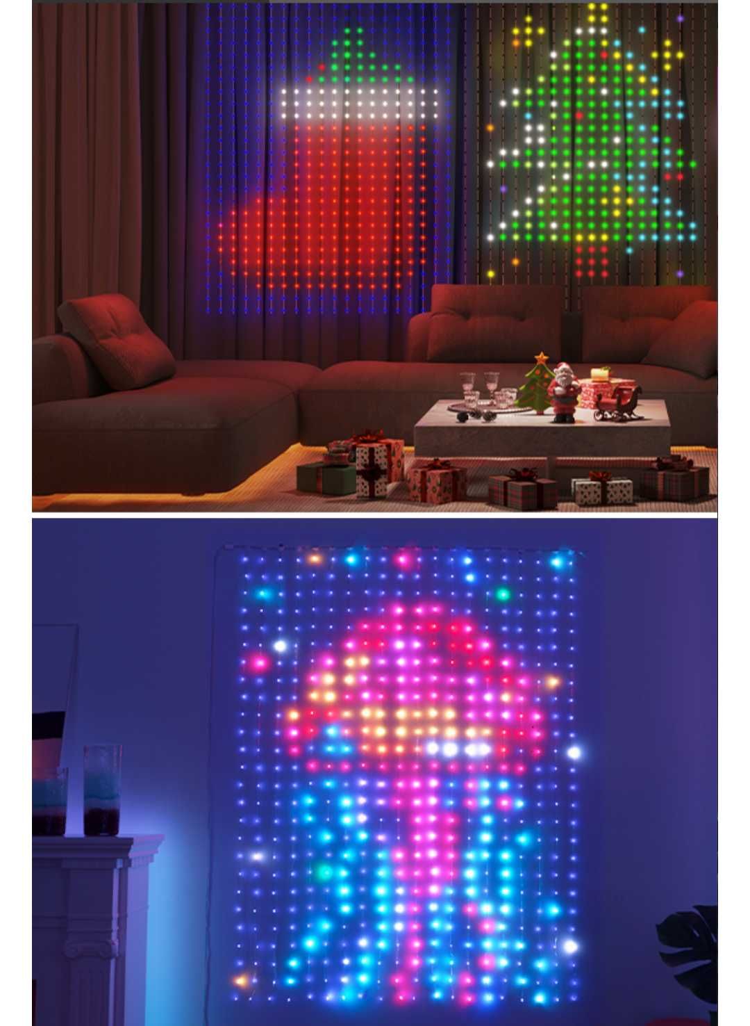 Govee Завесни лампи LED стенни DIY динамични 1.5м.x2м. 520 RGBIC LED