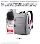 Rucsac ghiozdan gri negru călătorii avion Laptop EVO 15.6inch