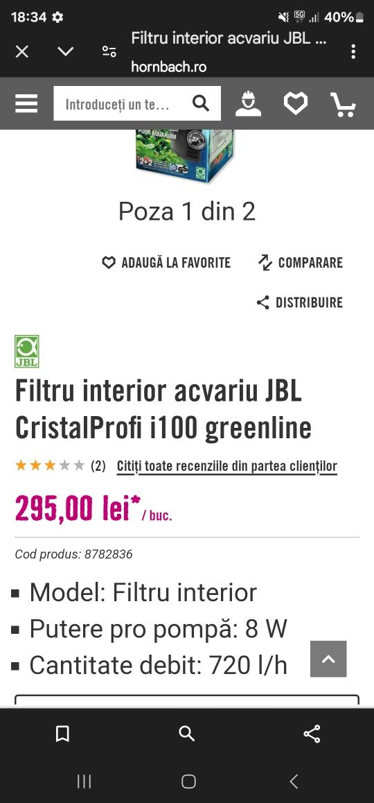 Vând filtru de acvariu Jbl
