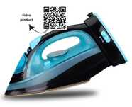 Fier de calcat electric fara cablu, cu abur, talpa ceramica,2400W, nou