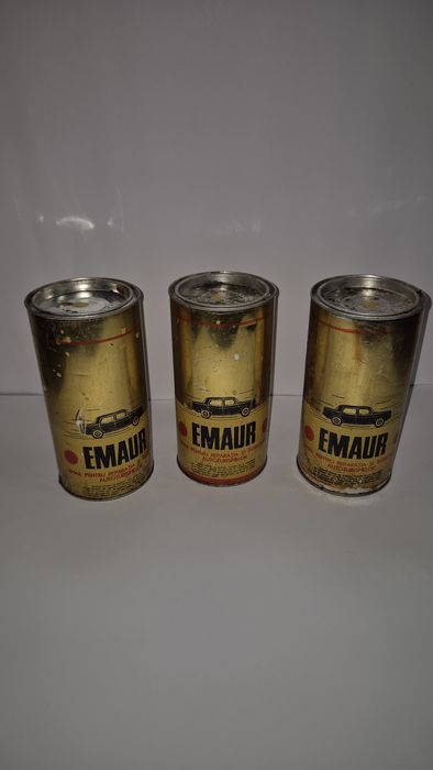 Lot 3 cutii vechi vopsea auto Emaur Dacia perioada comunistă