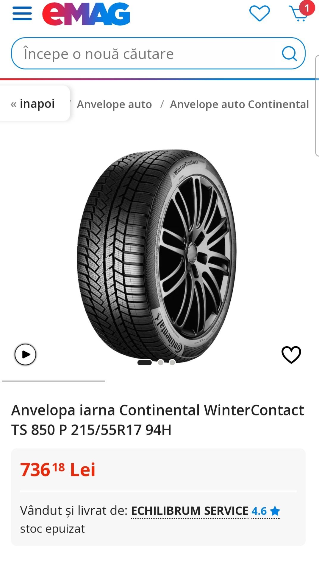 Anvelope de iarna Continental 215/55 R17 - 2019