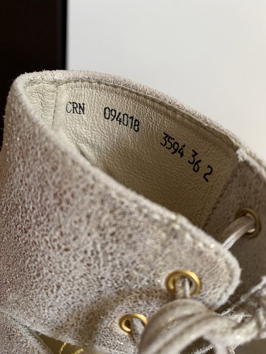 Sandale piele întoarsă bej aurii, 36, Carinii