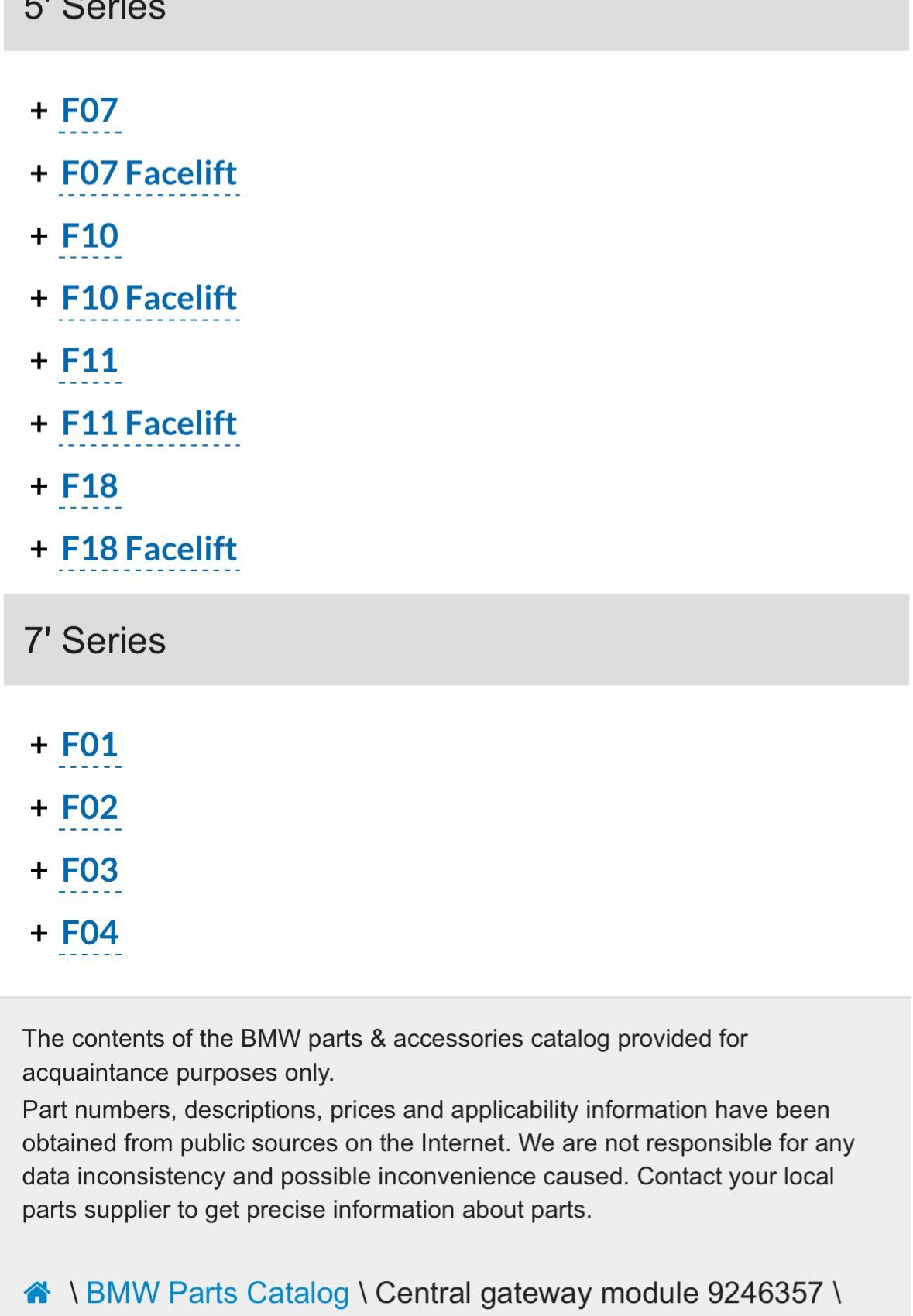 ZGW  за BMW F10 F01 F07 MULF 2 high TCU