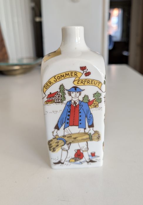 Decantor portelan Bavaria, decor patru anotimpuri