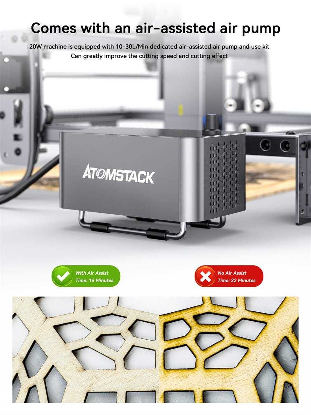 ATOMSTACK S20 20-22W Pro 2000лв Max 2800лв CNC лазер лазерно гравиране