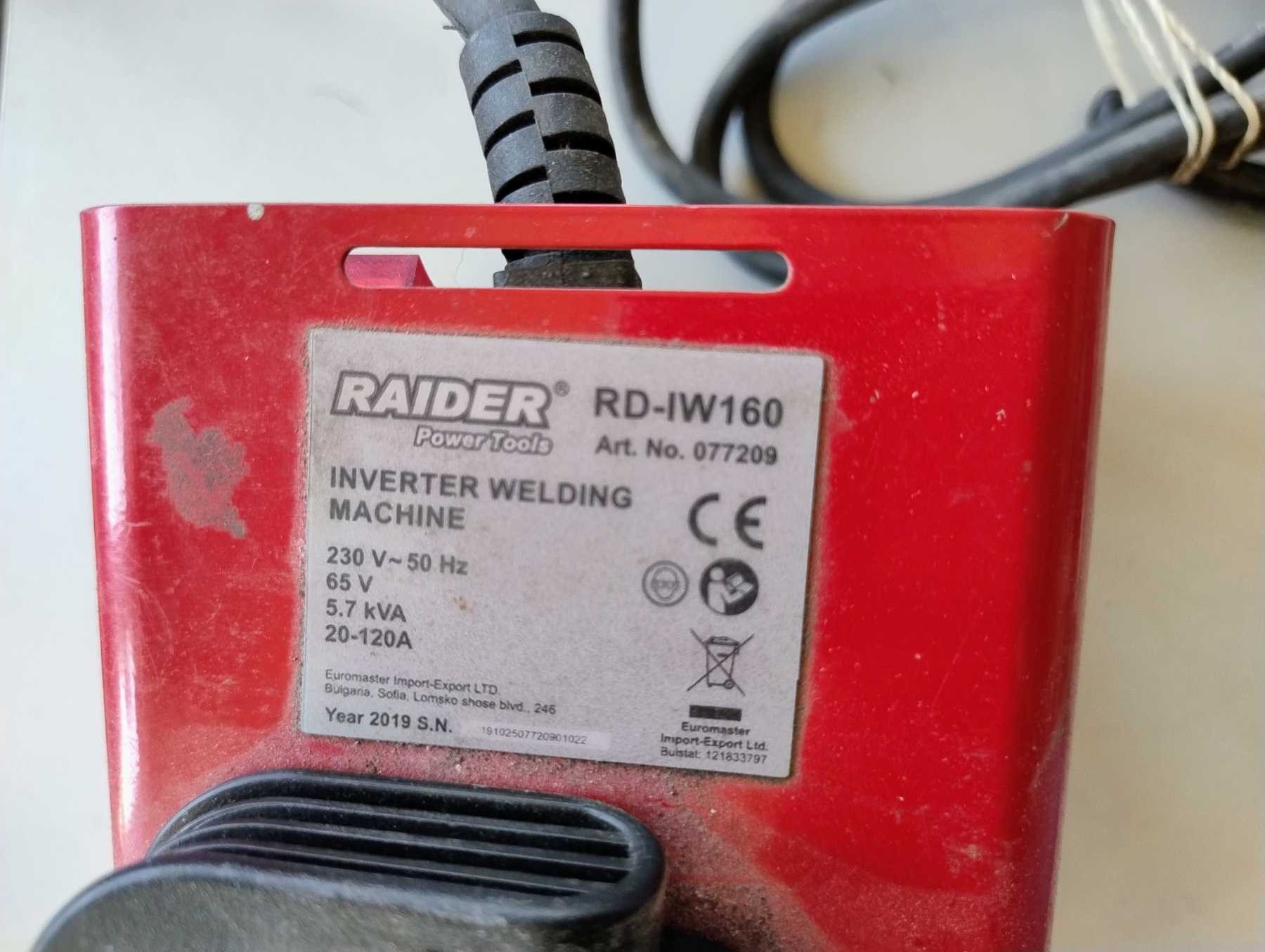 Инверторен електрожен Raider RW-IW160