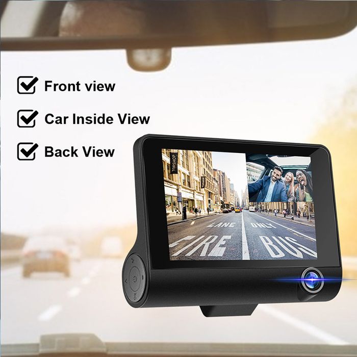 Pachet Camera auto DVR tripla, Full HD 1080P, Unghi de 170*