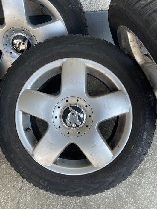 Jante Skoda aluminiu + anvelope M/S 185/60r15