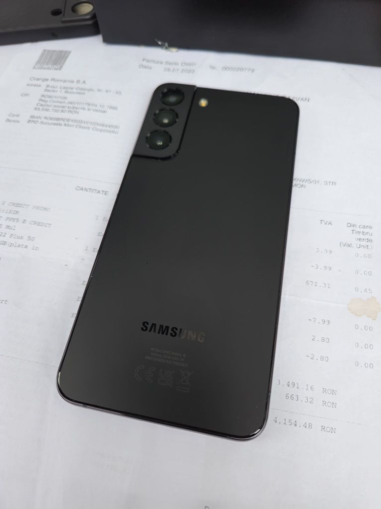 Samsung S22 Plus, Dual SIM, 128GB, 8GB RAM, 5G, garanție Orange, acte