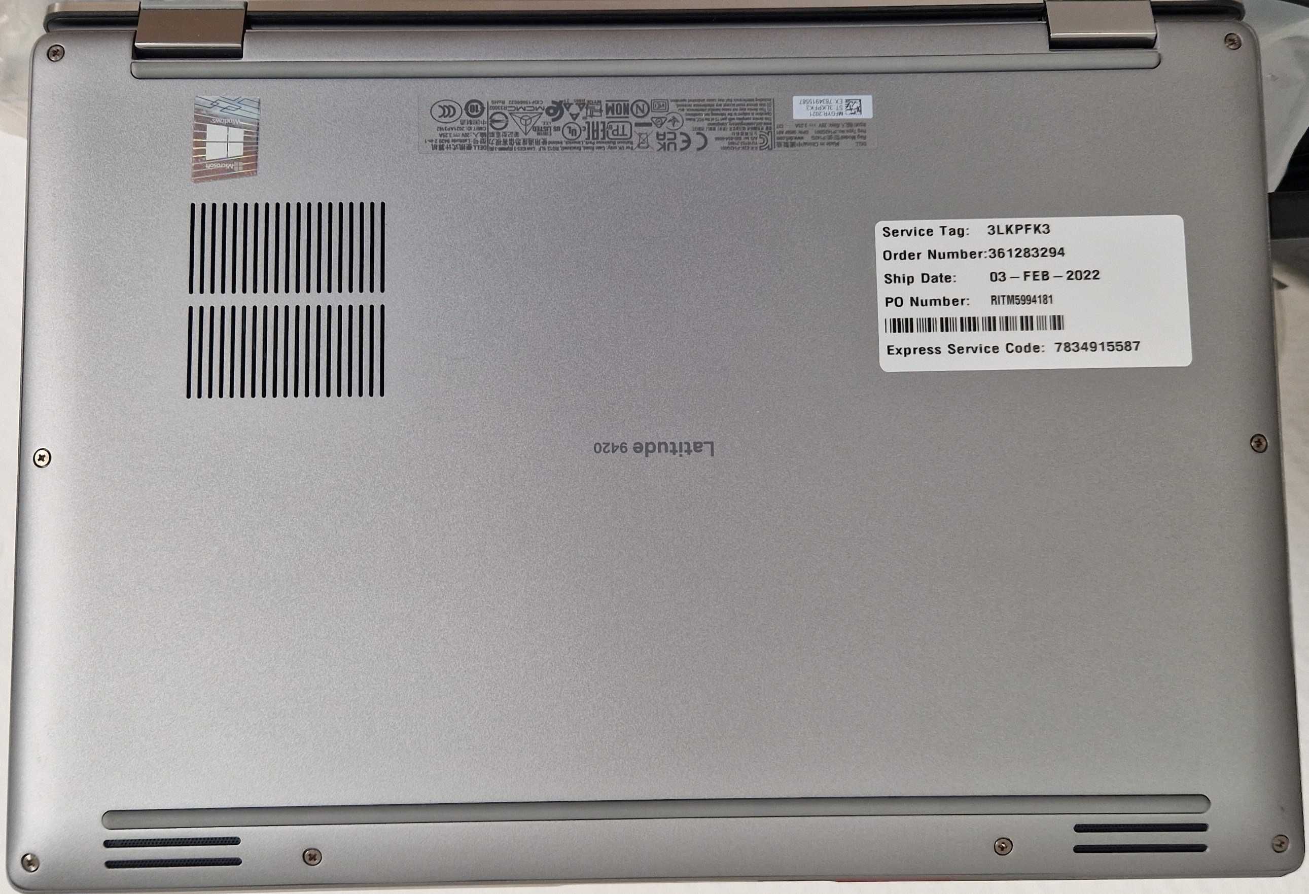 Ноутбук Dell Latitude 9420 2-in-1