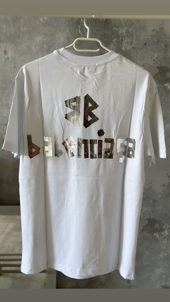Tricou Balenciaga silver off white amiri