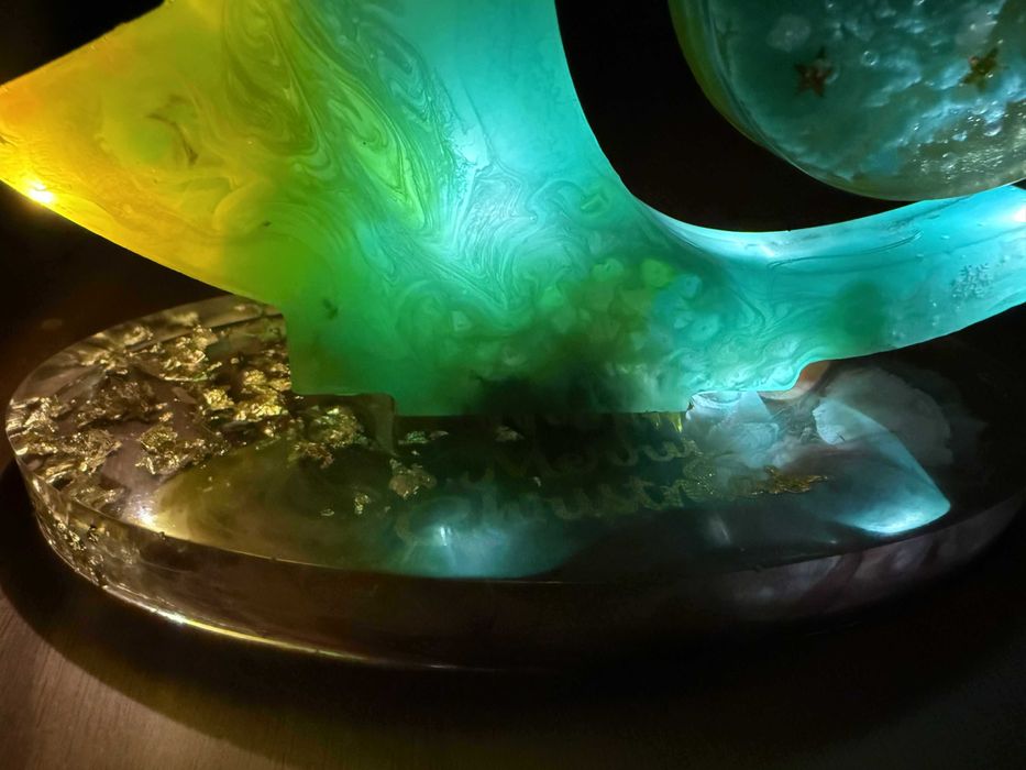 Ръчно изработена светеща коледна елха за декорация