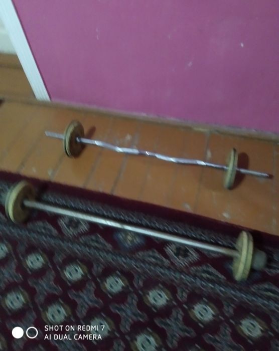 Штанга с прямым и Z грифом и блинами