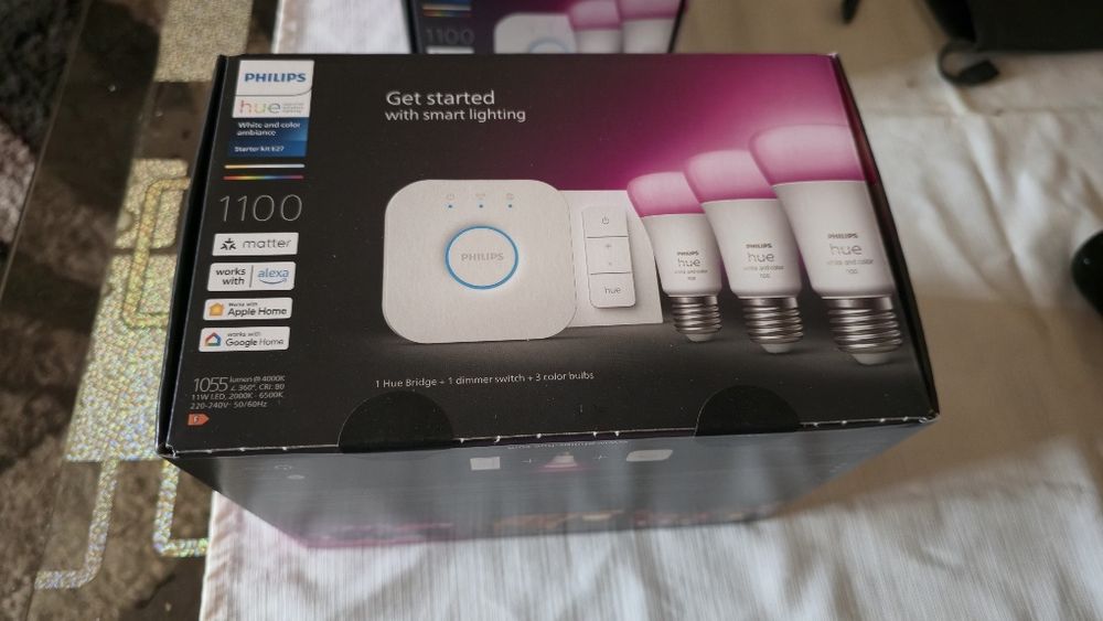 Philips Hue Starter Pack 3x E27 + Bridge + Remote Sigilat