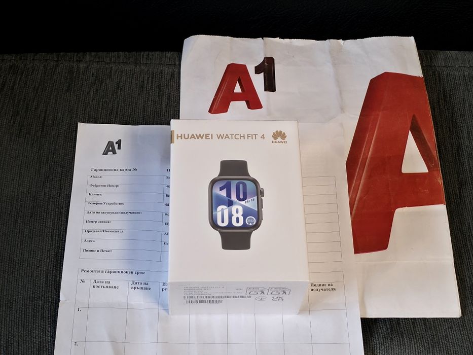 ЗАПЕЧАТАН Huawei Watch Fit 4 Гаранция А1 2027г. Black / Черен