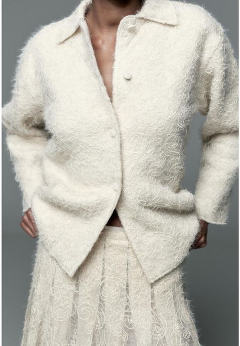 Zara Вязаный кружевной жакет