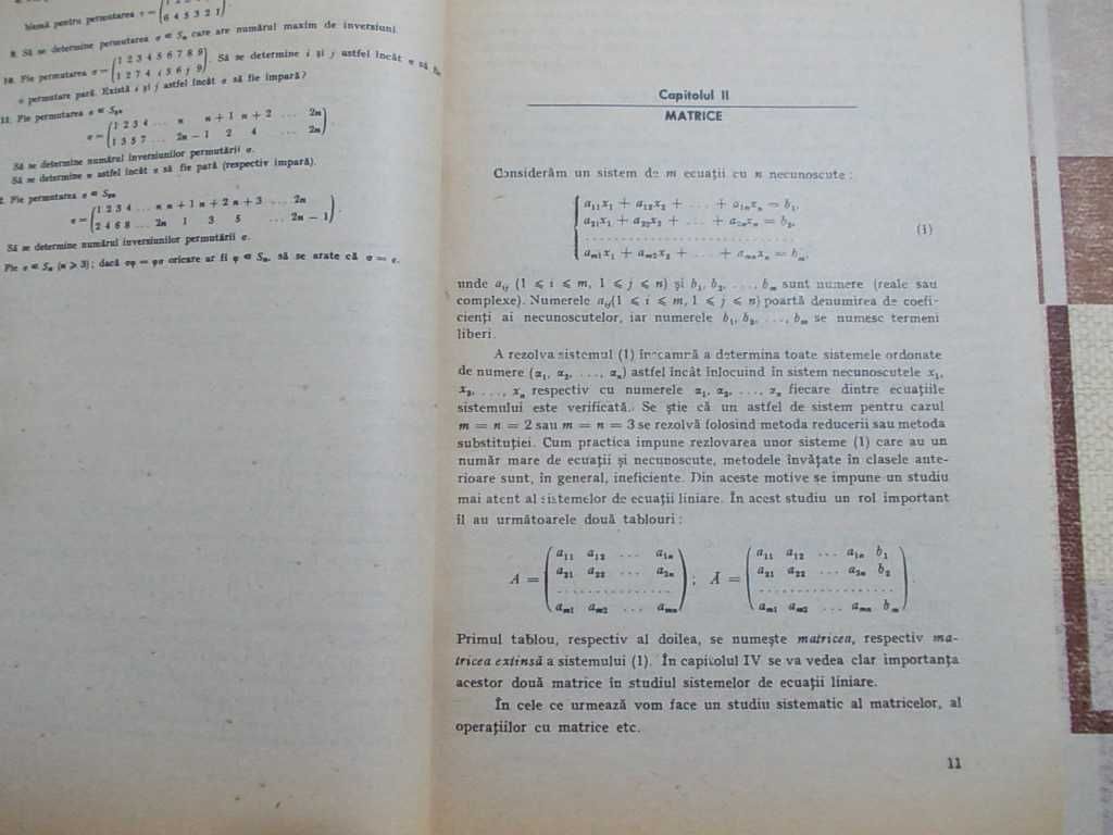 Manual matematica: Algebra superioara - cls. XI