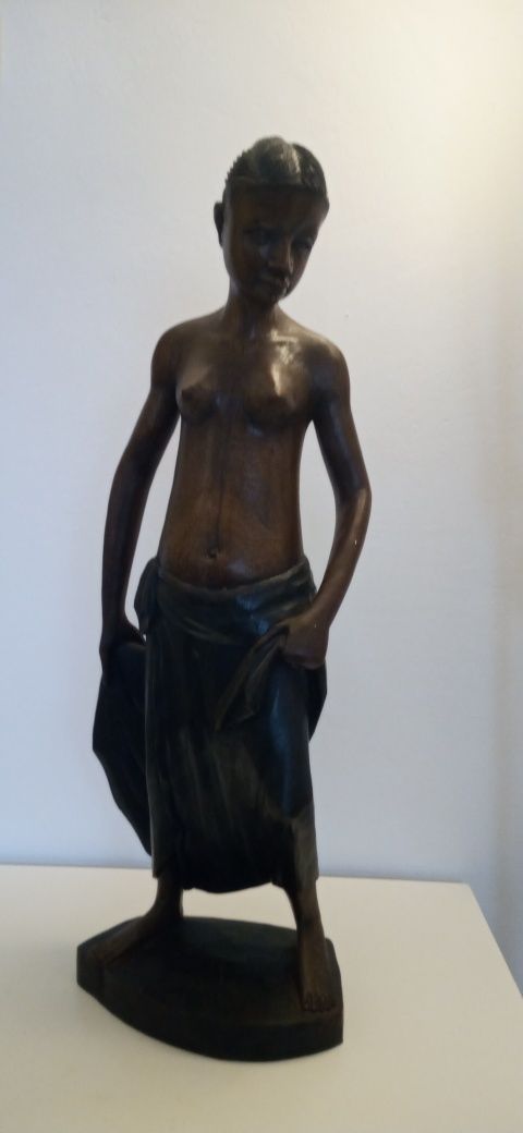Statueta Africana sculptata in lemn abanos