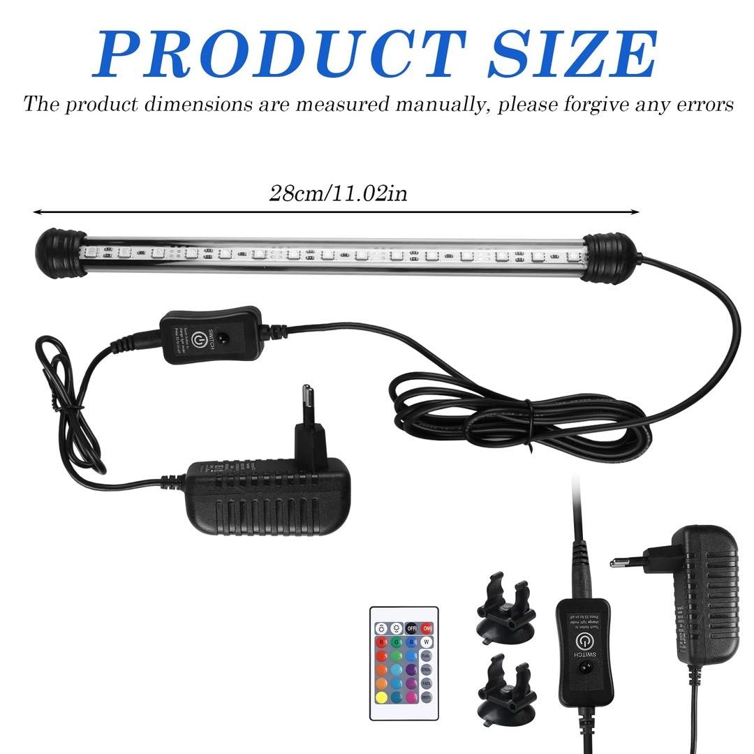 Водоустойчиви RGB LED лампи за аквариум с дистанционно