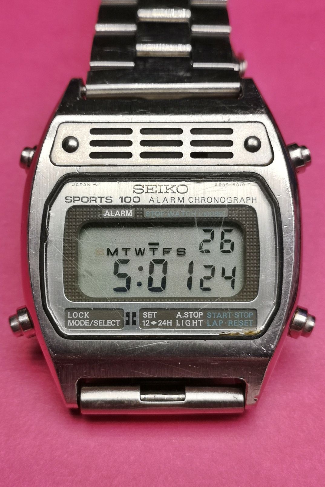 Ceas colectie digital vintage SEIKO  A639-5010 SPORTS 100