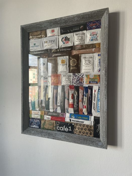 Tablou, din pliculețe de zahăr A3