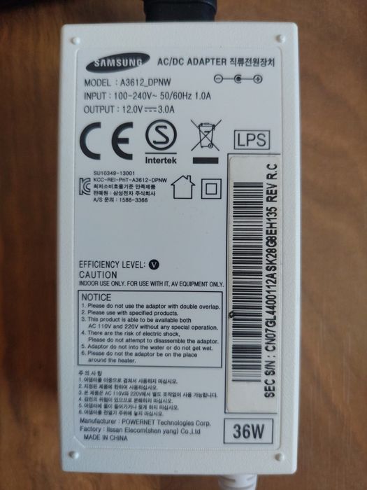 Alimentator Samsung 12v cu 3A ,36w