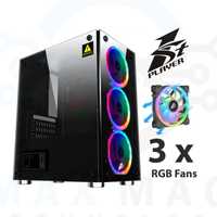 1stPlayer компютърна кутия Gaming Case mATX 3 RGB Fans incl. (X2-3R1)