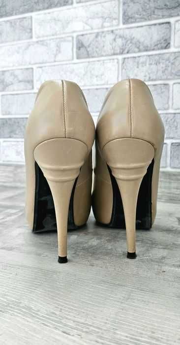 Pantofi dama piele naturala, toc 12cm, designer Mihaela Glavan, nr. 39