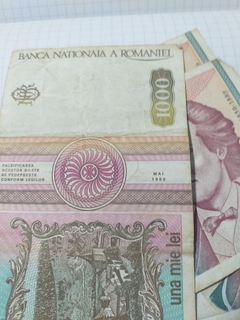 Bancnote vechi 1000 lei, bani vechi , numismatica