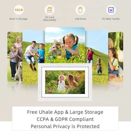 Нова Смарт дигитална рамка 10.1” WiFi 32GB Uhale, подарък идея спомен