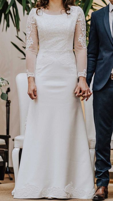 Rochie de mireasa / Culoare ivory / Forma A+Sirena