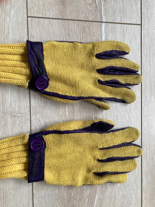 Etro Milano Cashmere женски ръкавици от кашмир и кожа размер 8