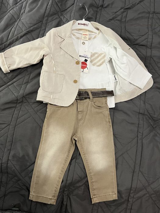 Костюм тройка детский на малыша 6-9 месяцев, на рост 74 см