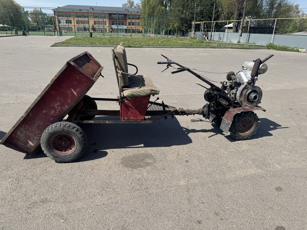 мотоблок с прицепом , с двигателем Зид