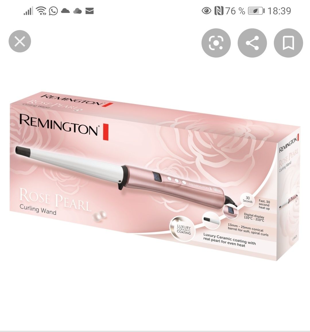Ondulator remington curling wand Rose luxe
