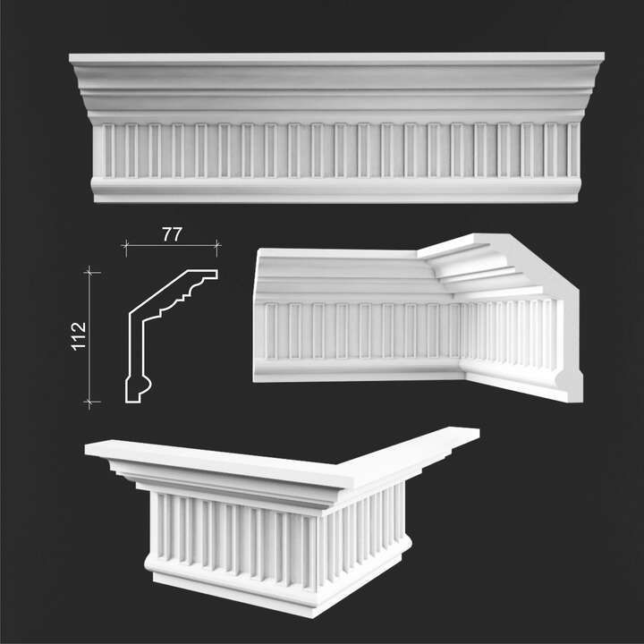 Dekor karniz 3d lepka lepnina gips Гипс лепка декор 3д карниз коллона