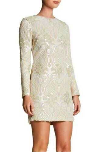 NAOMI Sequin-Woven long-sleeve minidress